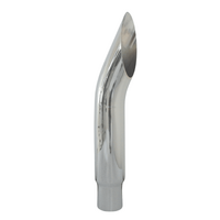6" Reduced To 5" Chrome Truck Exhaust Stack Aussie Curved