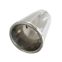 2.5" Inlet To 2.75" Outlet Exhaust Tip Straight Rolled Edge Stainless Steel 304