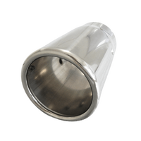 2.5" Inlet To 2.75" Outlet Exhaust Tip Straight Rolled Edge Stainless Steel 201