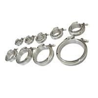 1.5" Up To 5" V Band Turbo Flange Exhaust Downpipe Clamp Kit Quick Release 304 Stainless